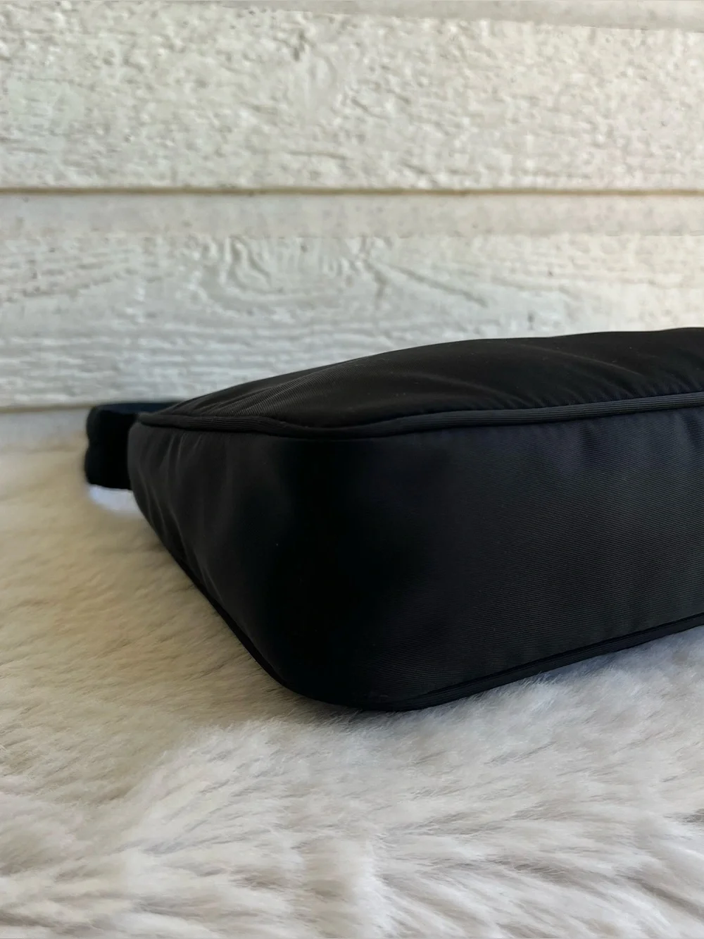 PRADA Re-Edition 2000 Black Nylon Hobo Baguette Shoulder Bag Galleria